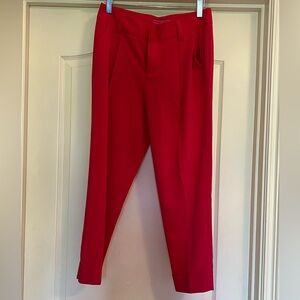 Alice + Olivia red silky cropped pants Size 2